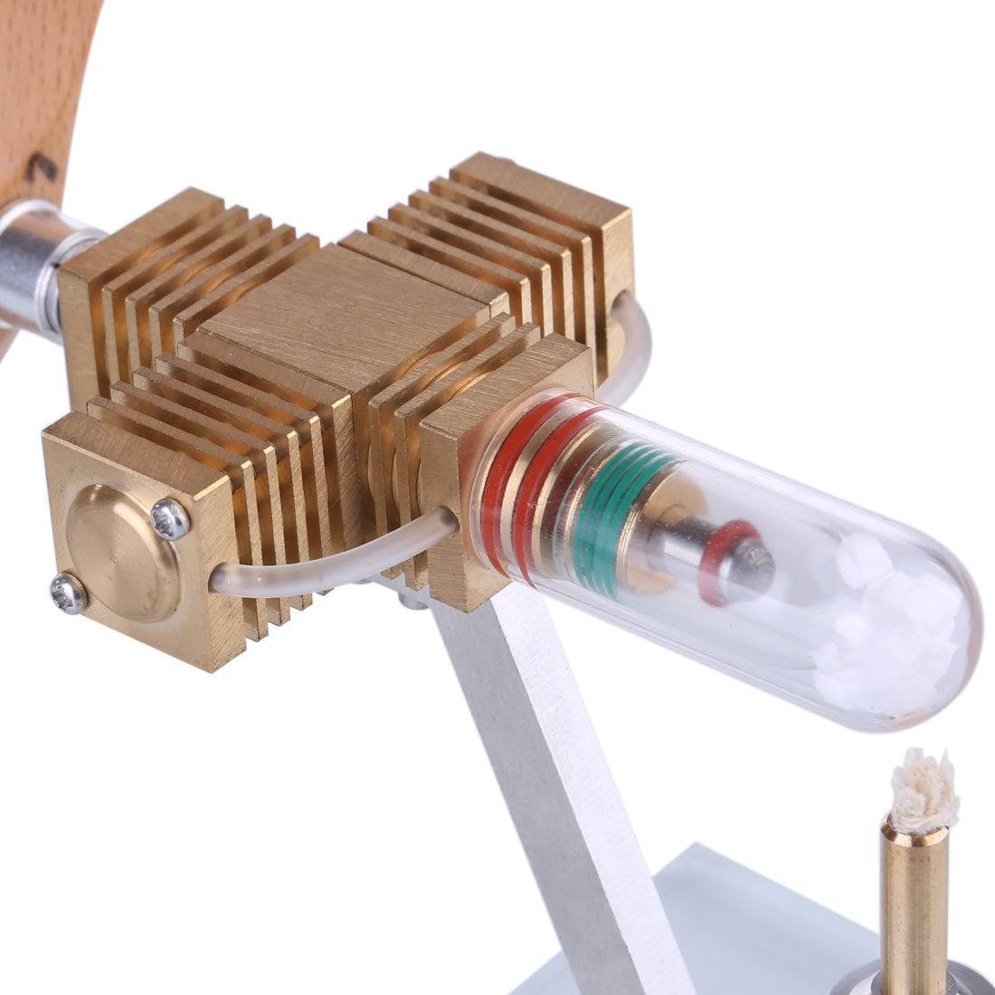 Propeller Aircraft Head Stirling Engine Model Pocket Size Physics Toy Kinetic Art Gift