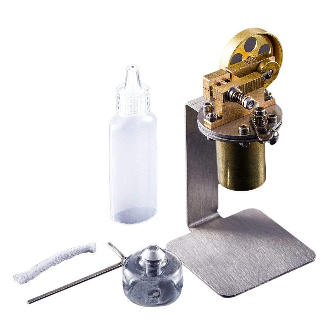 QJ-05 Mini All Metal Single Cylinder Steam Engine Model Kit for Desktop Display