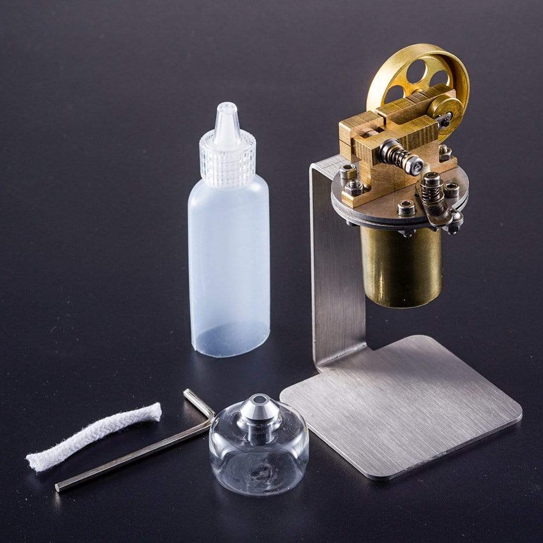 QJ-05 Mini All Metal Single Cylinder Steam Engine Model Kit for Desktop Display