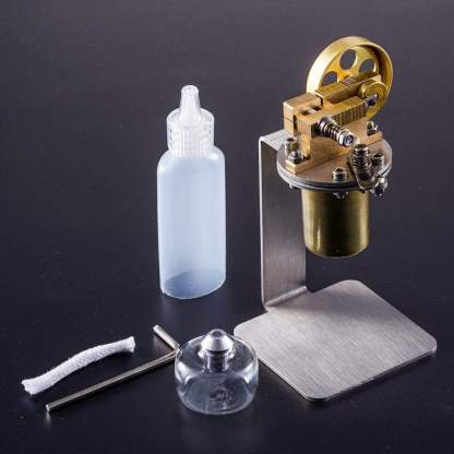 QJ-05 Mini All Metal Single Cylinder Steam Engine Model Kit for Desktop Display