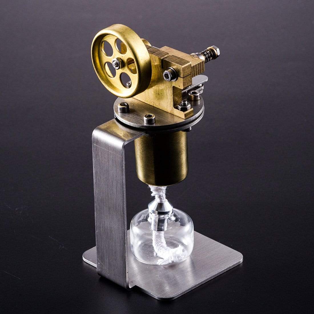 QJ-05 Mini All Metal Single Cylinder Steam Engine Model Kit for Desktop Display