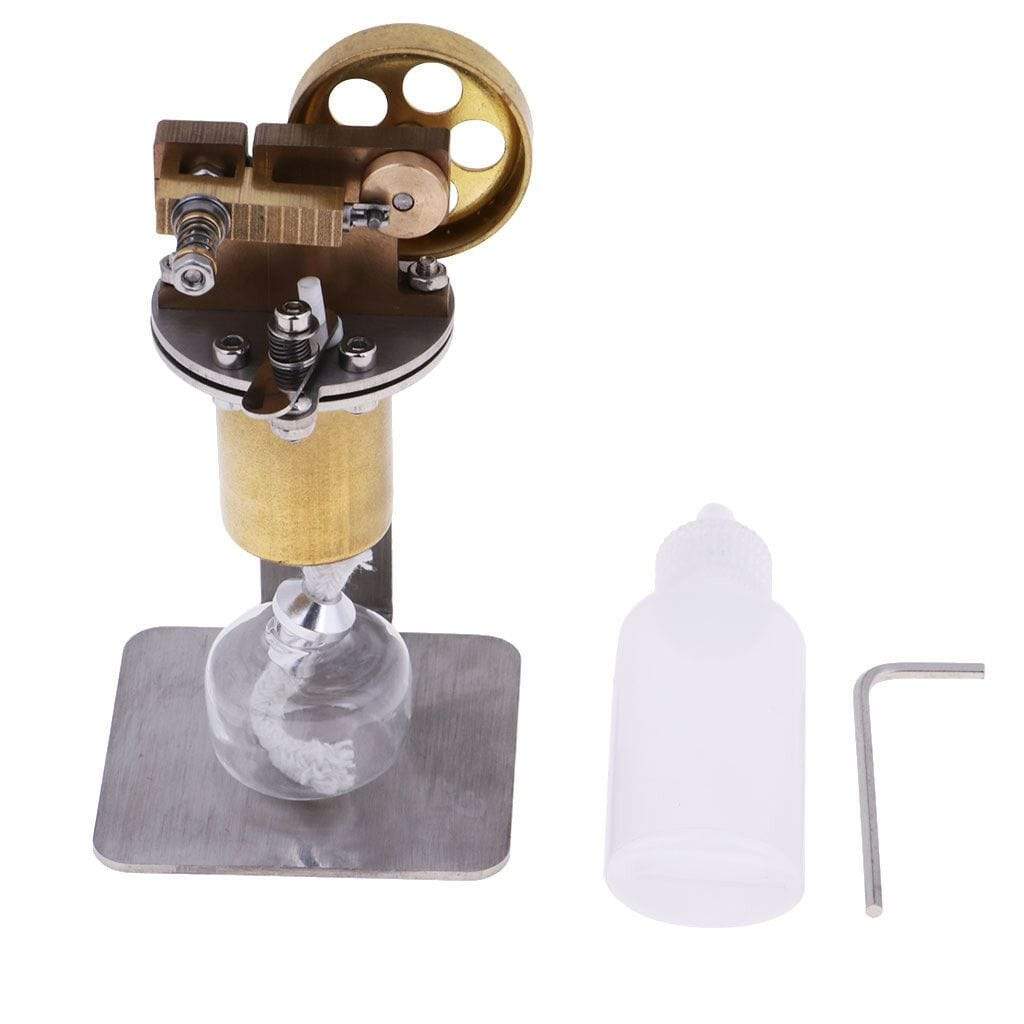 QJ-05 Mini All Metal Single Cylinder Steam Engine Model Kit for Desktop Display
