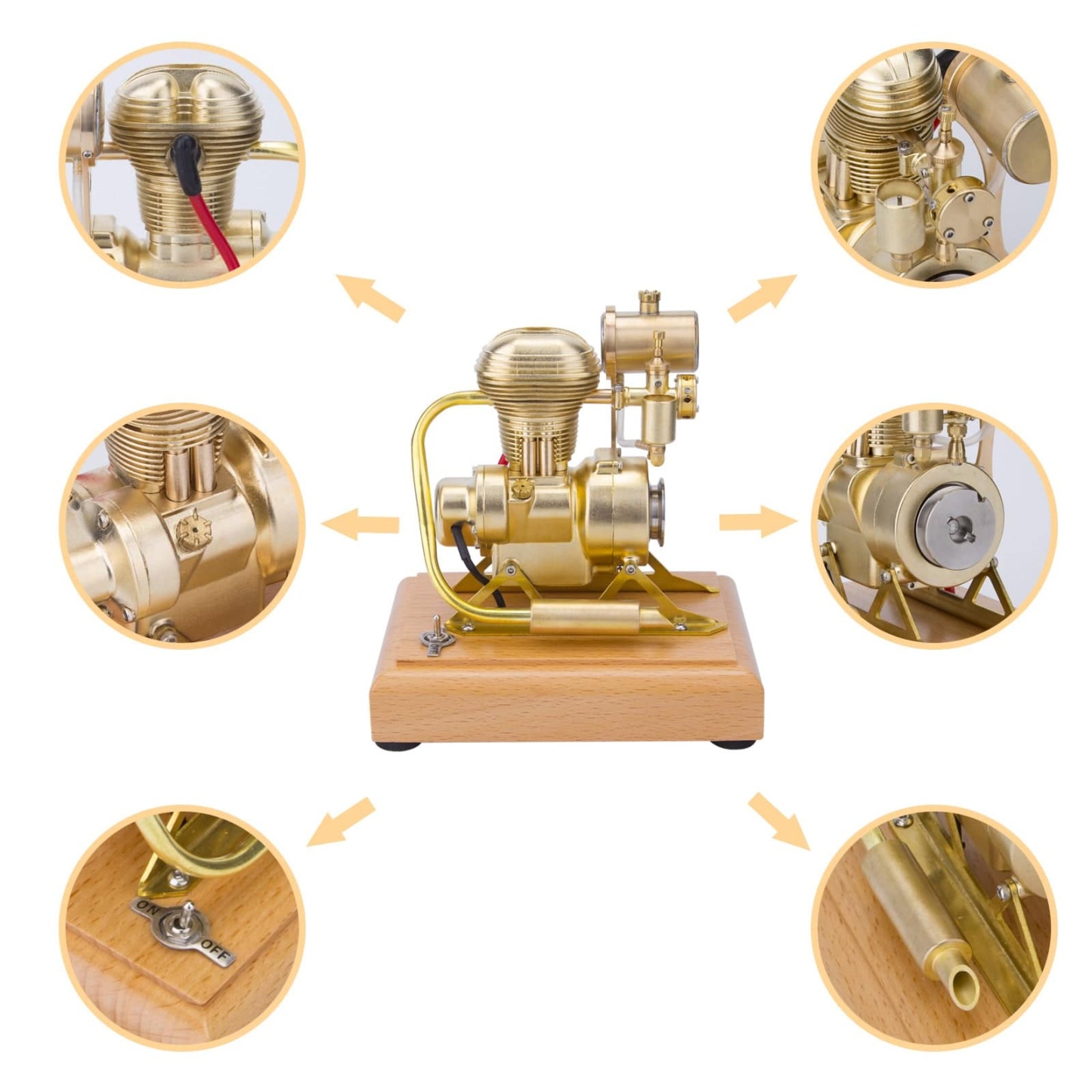 R27 1.6cc Miniature Vertical OHV 4 Stroke Motorcycle Engine Model Gift