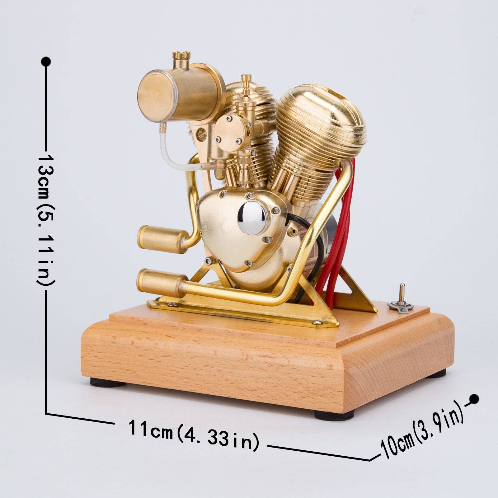 R28 4.3cc V-Twin OHV 4 Stroke Miniature Gas Engine Model Gift