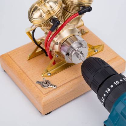 R28 4.3cc V-Twin OHV 4 Stroke Miniature Gas Engine Model Gift