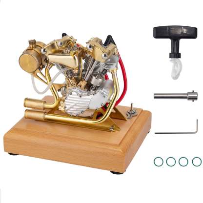 RETROL R29 4.2cc V-Twin Miniature Engine Model OHV Knucklehead Motorcycle Gas Motor Gift-helloworld7