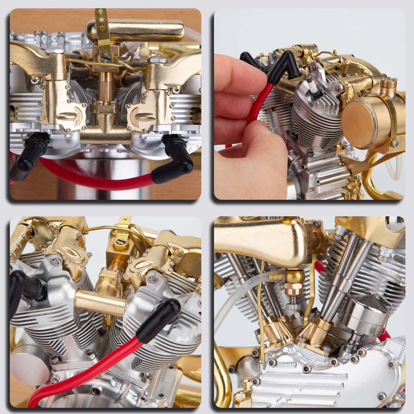 RETROL R29 4.2cc V-Twin Miniature Engine Model OHV Knucklehead Motorcycle Gas Motor Gift-helloworld7