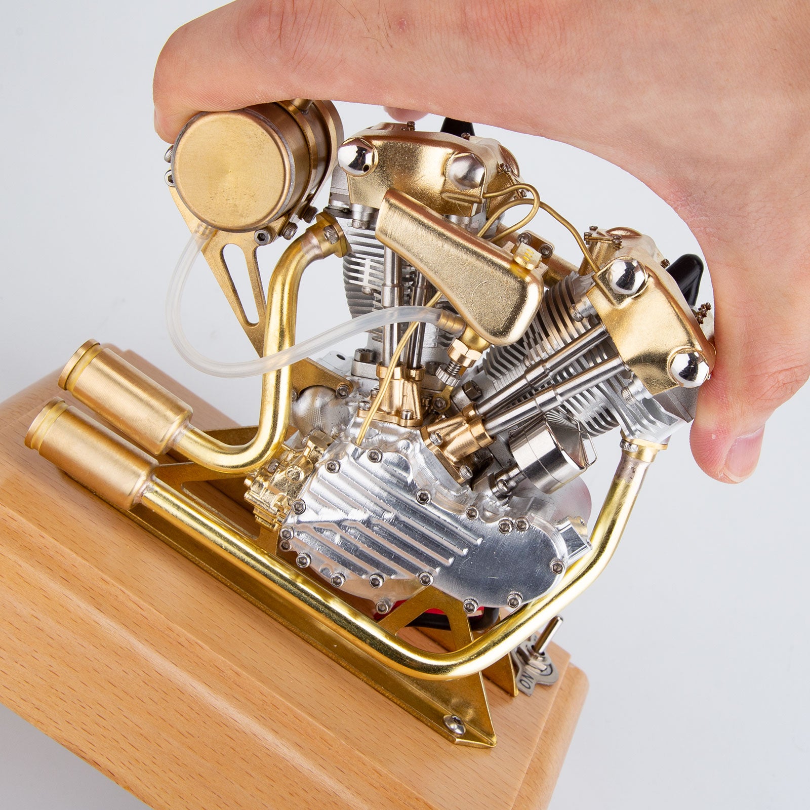 RETROL R29 4.2cc V-Twin Miniature Engine Model OHV Knucklehead Motorcycle Gas Motor Gift-helloworld7