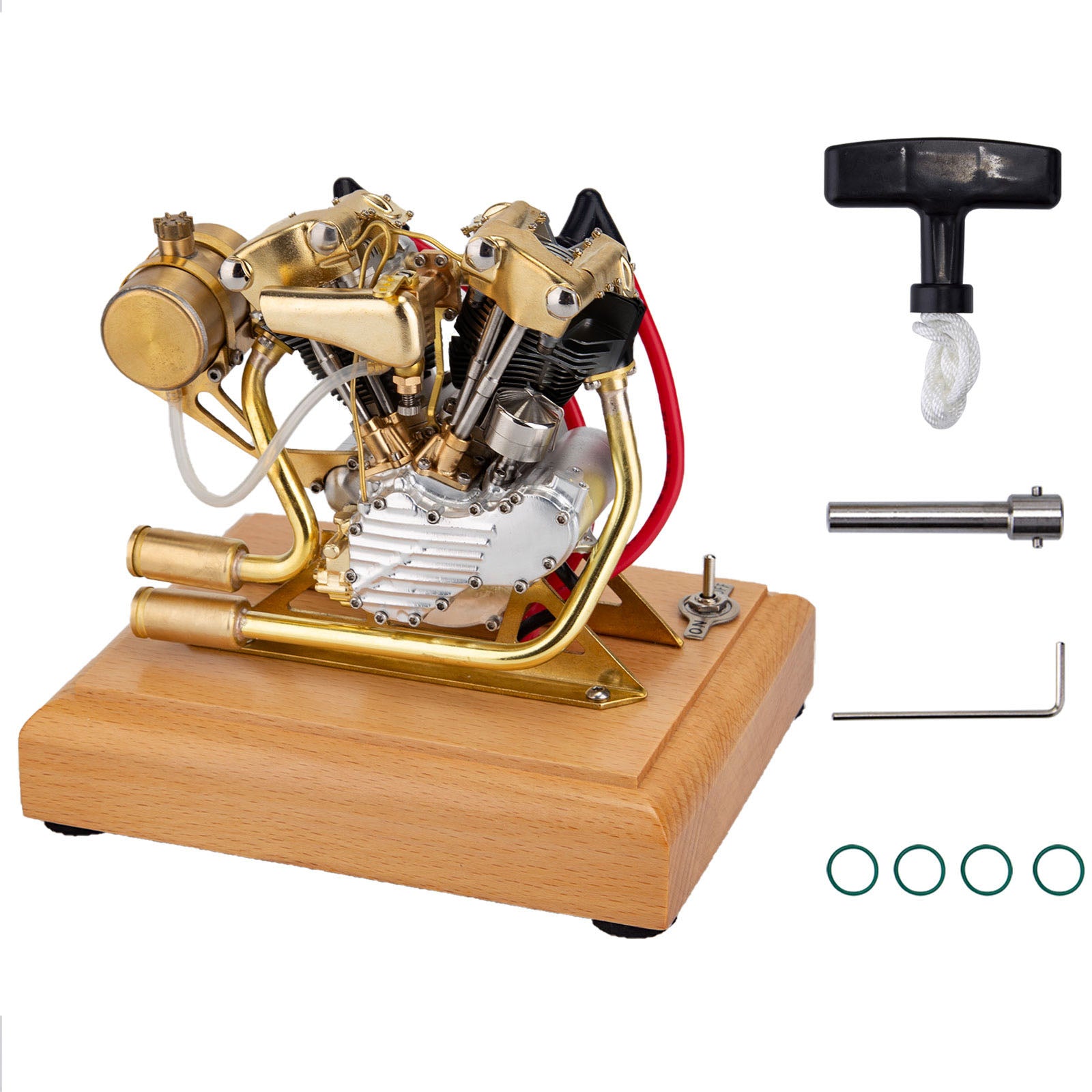 RETROL R29 4.2cc V-Twin Miniature Engine Model OHV Knucklehead Motorcycle Gas Motor Gift-helloworld7