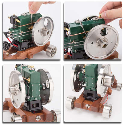 RETROL 1/8 Scale 3.6cc Vintage 4 Stroke Water Cooled Gas Engine Model Gift-helloworld7