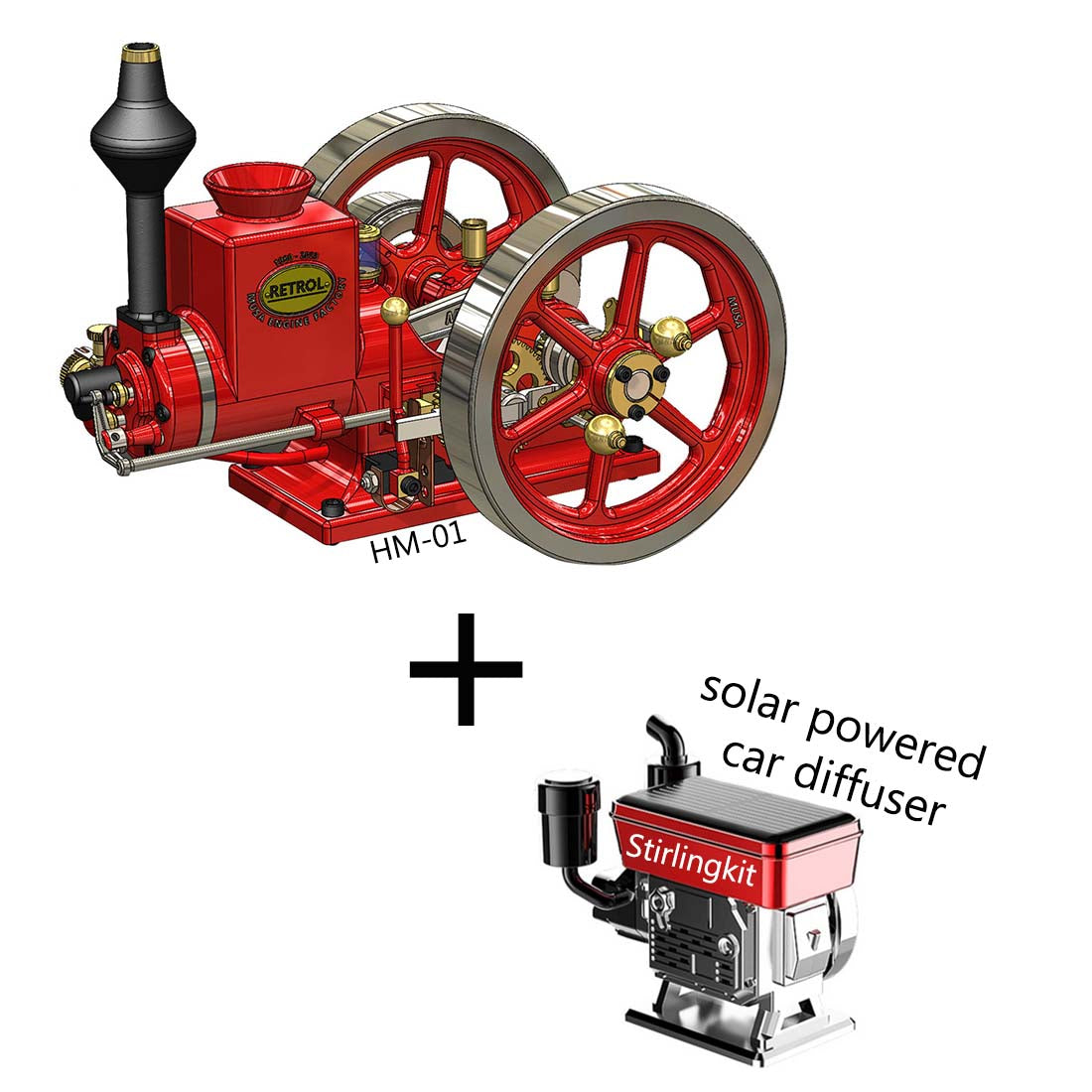 RETROL HM-01 7cc Hit and Miss Engine Model 4-Stroke Horizontal Stationary Gas Motor with Speed Gear-helloworld7