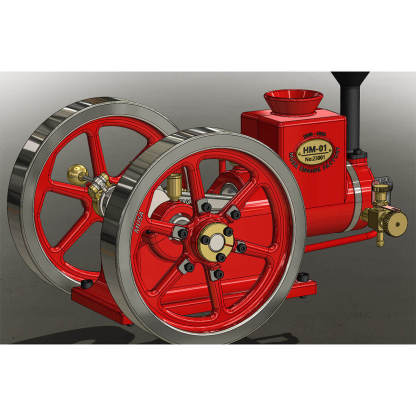 RETROL HM-01 7cc Hit and Miss Engine Model 4-Stroke Horizontal Stationary Gas Motor with Speed Gear-helloworld7
