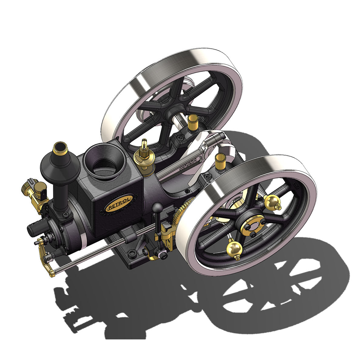 RETROL HM-01 7cc Hit and Miss Engine Model 4-Stroke Horizontal Stationary Gas Motor with Speed Gear-helloworld7