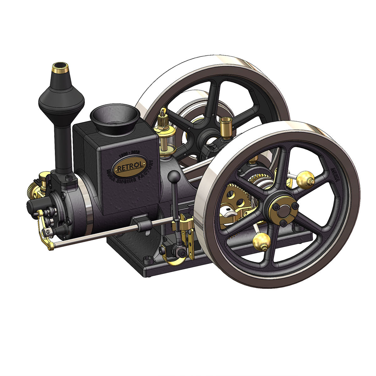 RETROL HM-01 7cc Hit and Miss Engine Model 4-Stroke Horizontal Stationary Gas Motor with Speed Gear-helloworld7