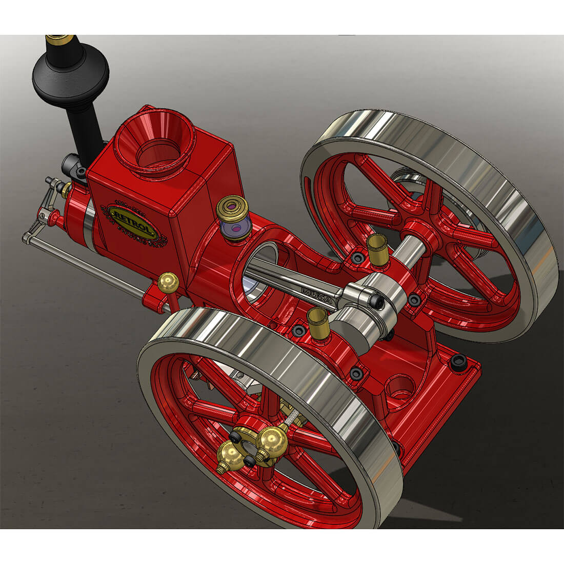 RETROL HM-01 7cc Hit and Miss Engine Model 4-Stroke Horizontal Stationary Gas Motor with Speed Gear-helloworld7