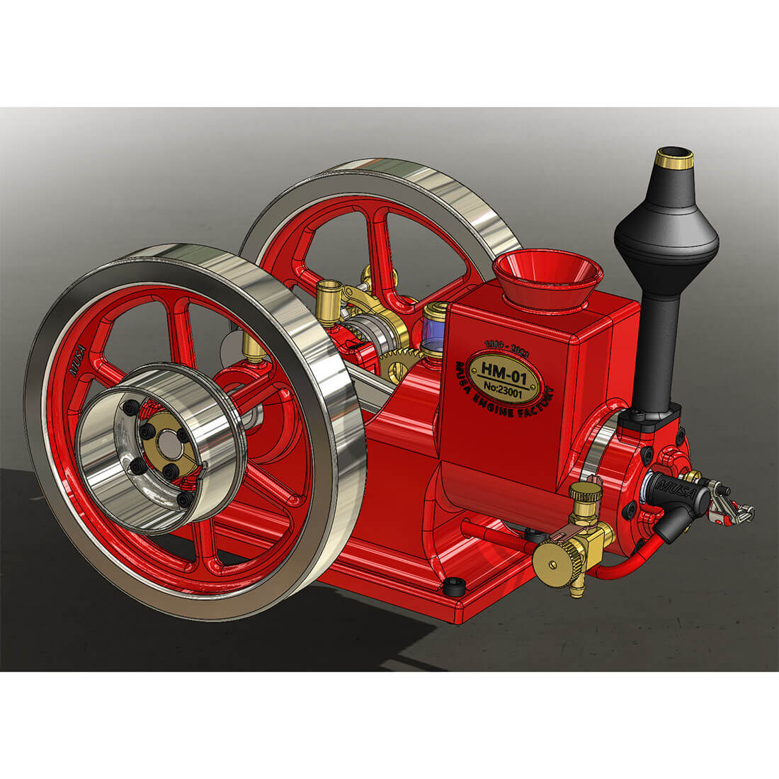 RETROL HM-01 7cc Hit and Miss Engine Model 4-Stroke Horizontal Stationary Gas Motor with Speed Gear-helloworld7