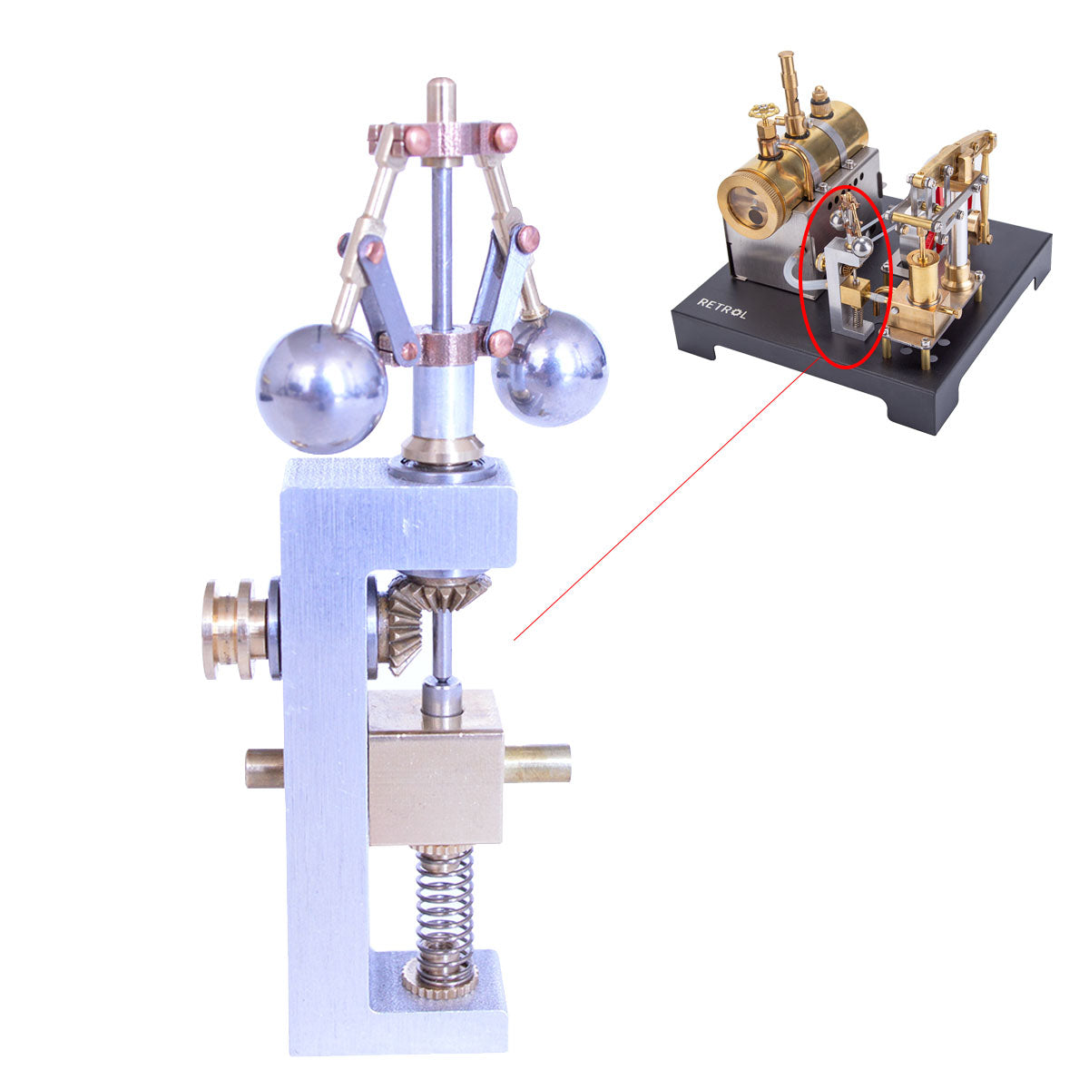 RETROL Mini Flyball Governor for Steam Engine Model Brass Centrifugal Speed Controller