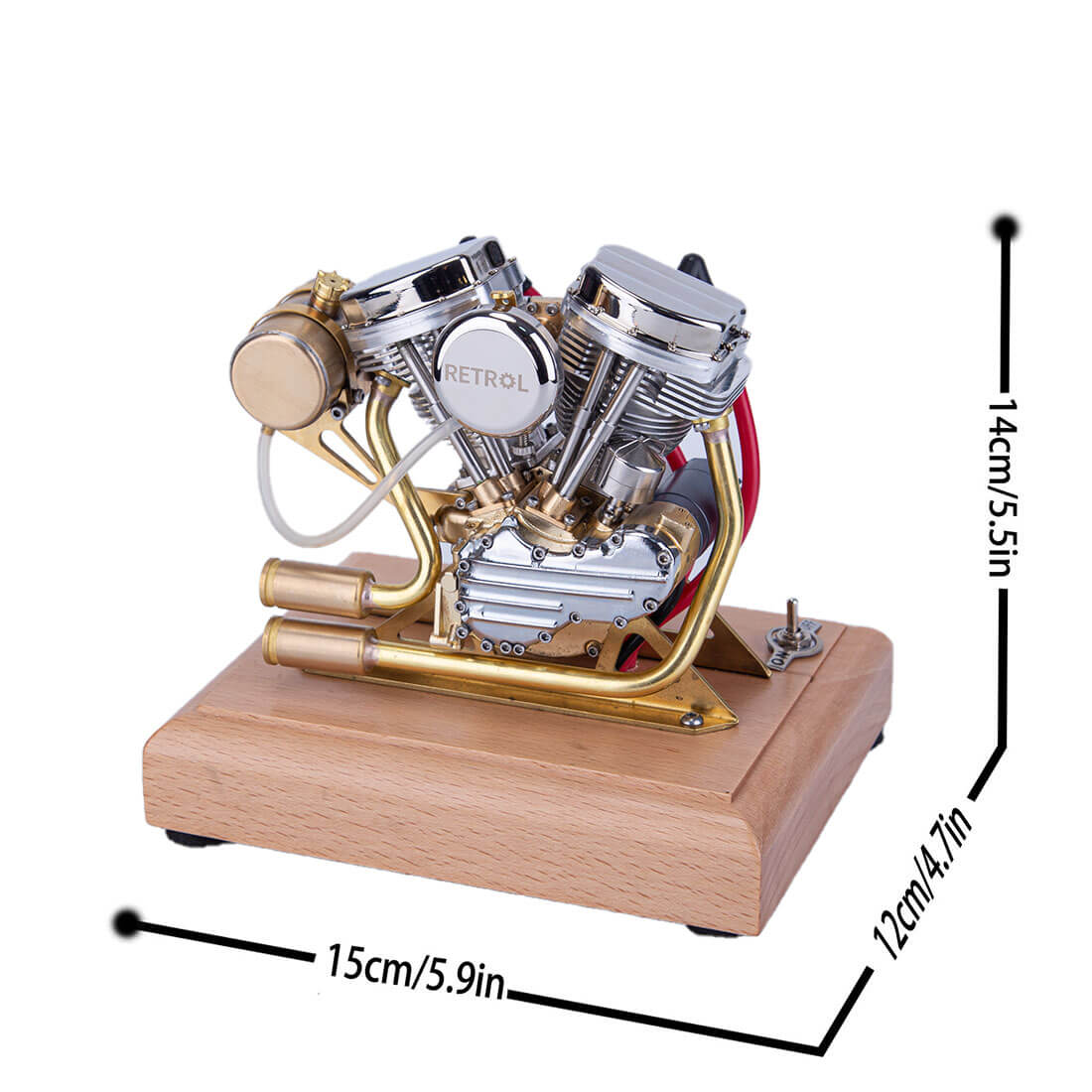 RETROL R30 4.2cc V-Twin Panhead 4 Stroke Mini Gasoline Engine Model Gift
