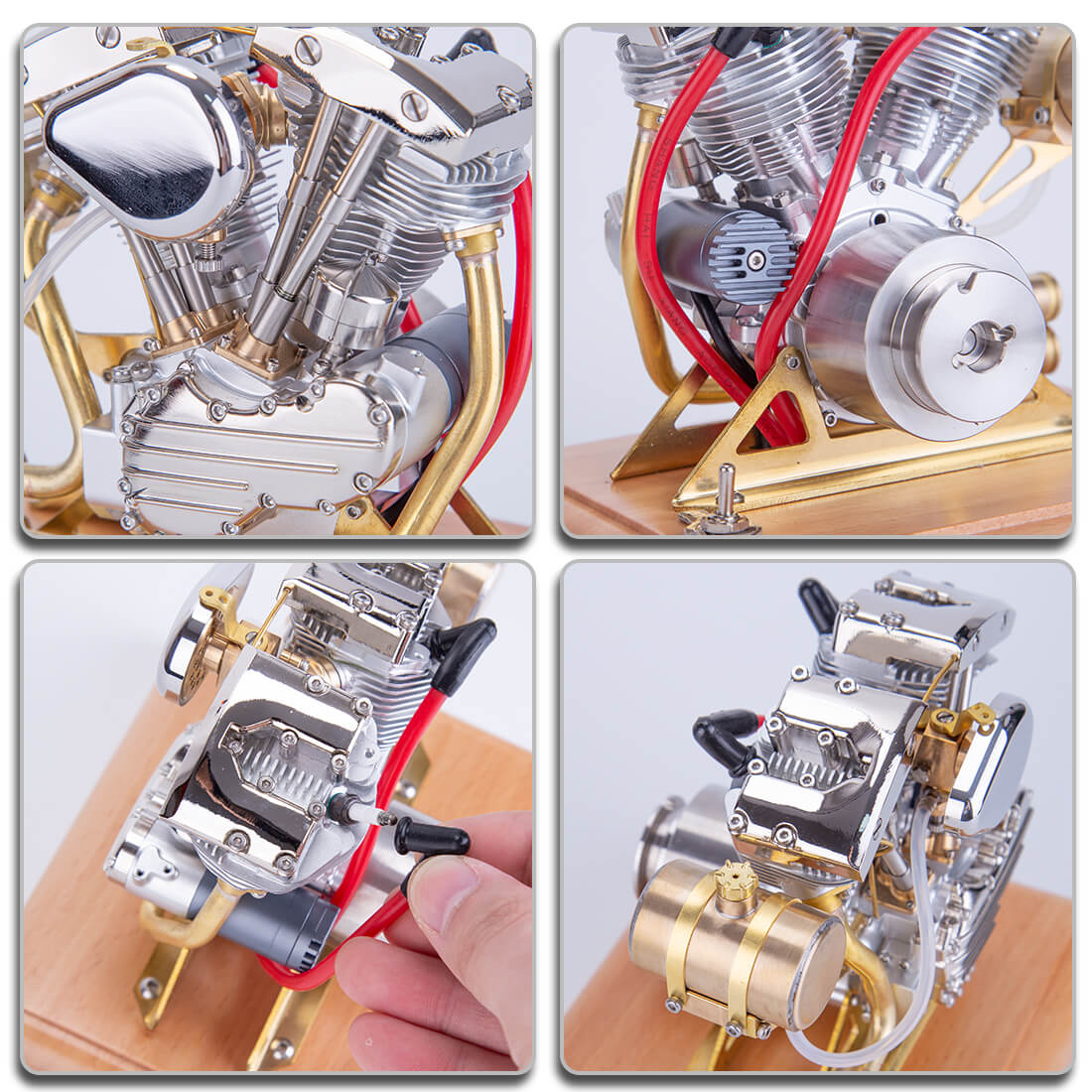 RETROL R32 4.2cc V-Twin OHV 4 Stroke Mini Gasoline Engine Model Shovelhead Style Gift