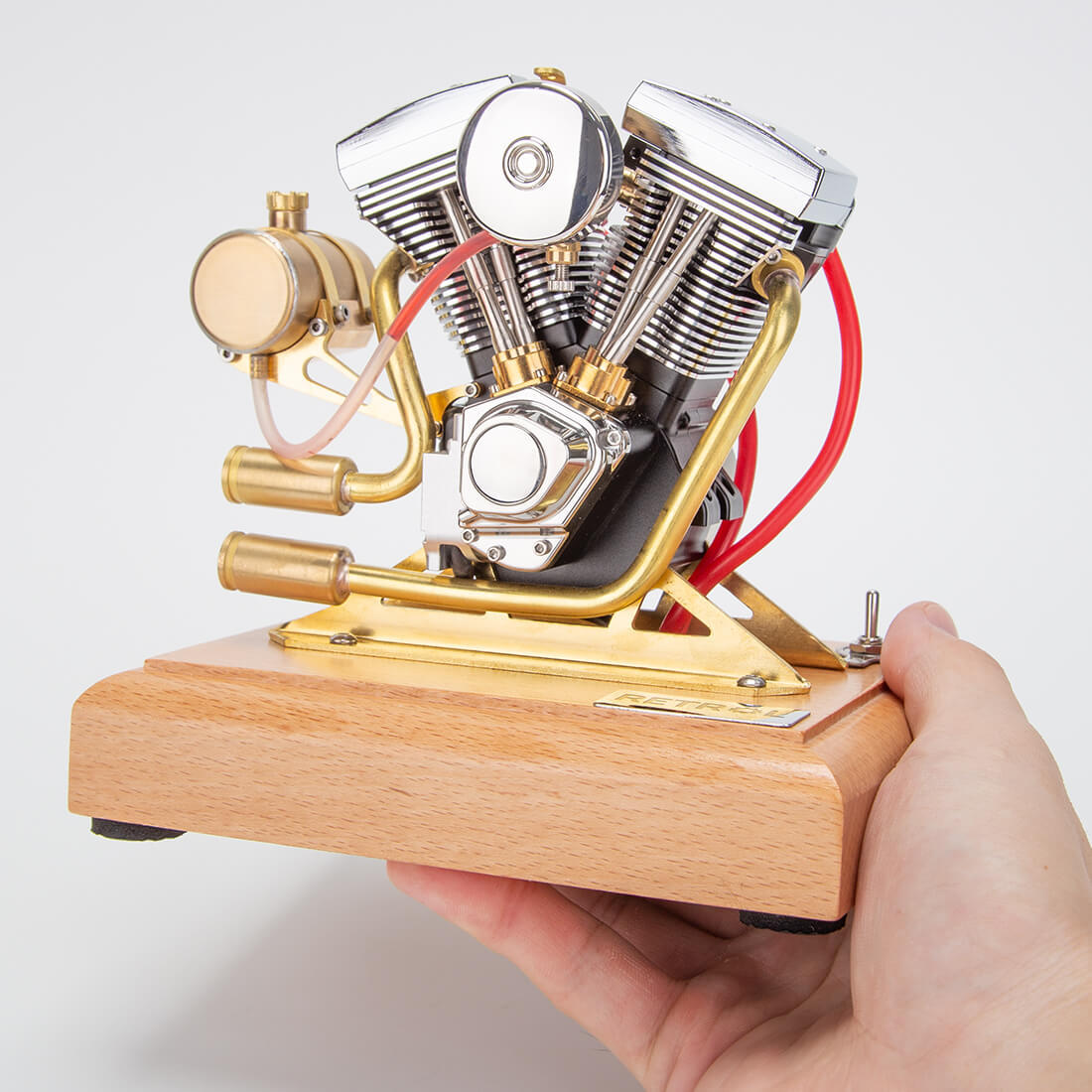 RETROL R33 Evolution 4.2cc V-Twin OHV 4 Stroke Miniature Motorcycle Engine Model Gift-helloworld7