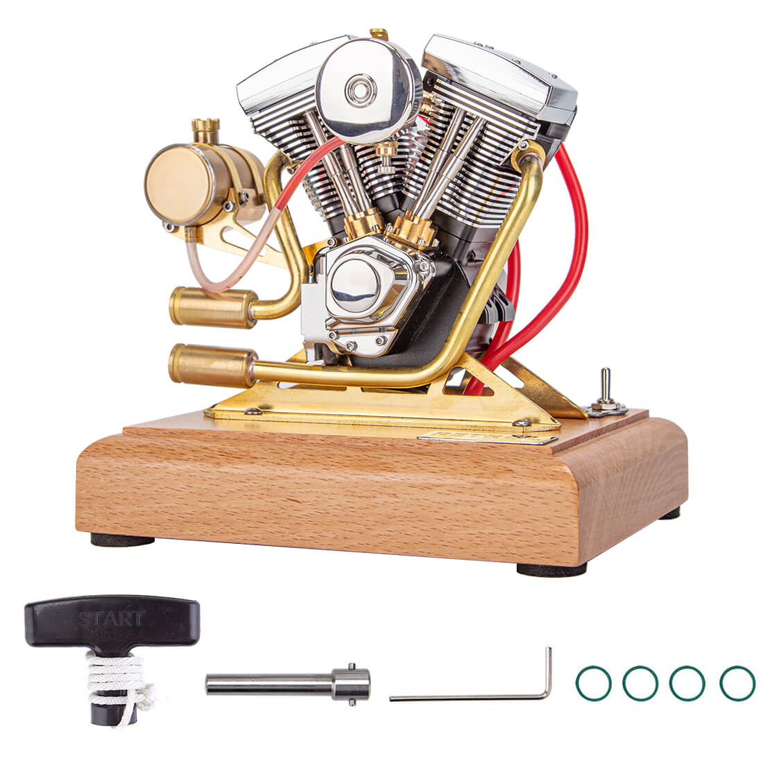 RETROL R33 Evolution 4.2cc V-Twin OHV 4 Stroke Miniature Motorcycle Engine Model Gift-helloworld7