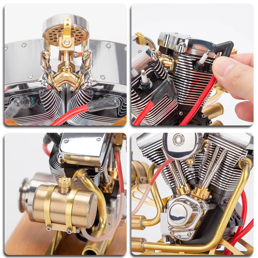 RETROL R33 Evolution 4.2cc V-Twin OHV 4 Stroke Miniature Motorcycle Engine Model Gift-helloworld7
