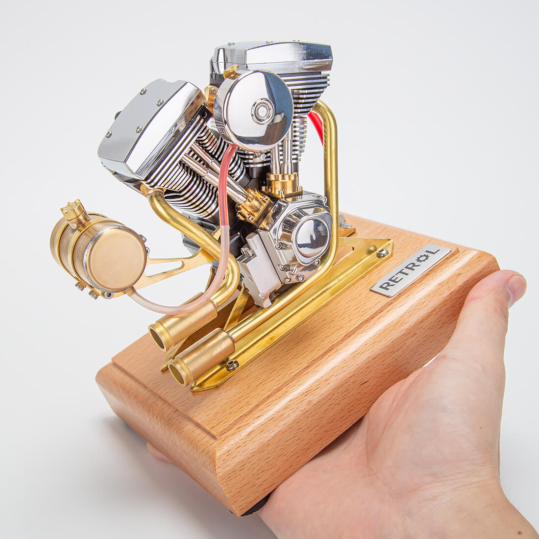 RETROL R33 Evolution 4.2cc V-Twin OHV 4 Stroke Miniature Motorcycle Engine Model Gift-helloworld7