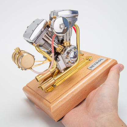 RETROL R33 Evolution 4.2cc V-Twin OHV 4 Stroke Miniature Motorcycle Engine Model Gift-helloworld7