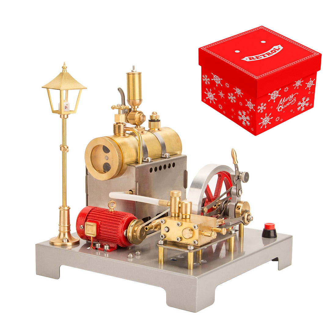 RETROL SE-02 DIY Horizontal Steam Engine Boiler Kit with Generator Streetlight Model-helloworld7