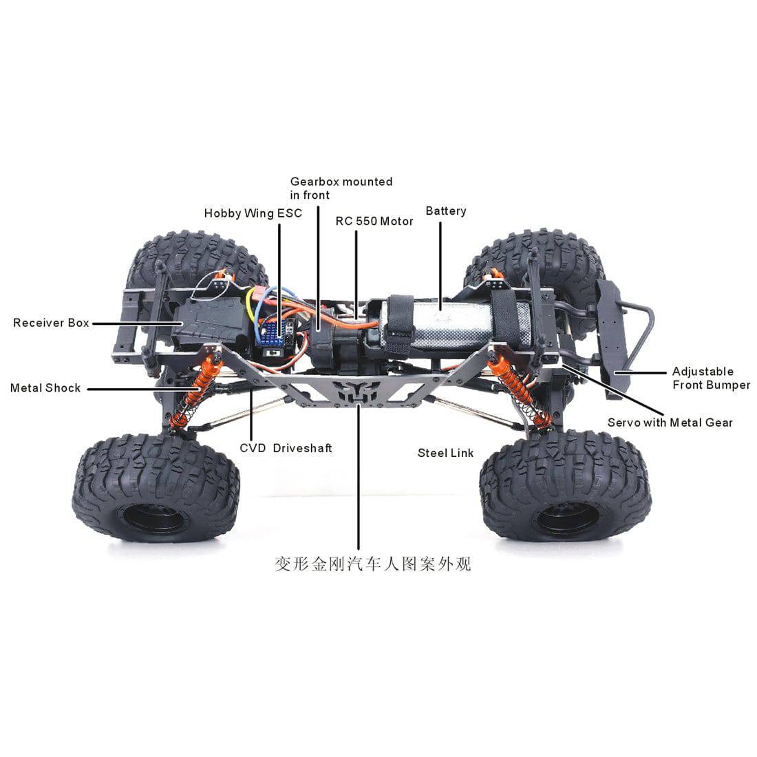 RGT 18100 Trample 1/10 Scale 4WD Rock Crawler Anti-Torque Twist Reverse Drive