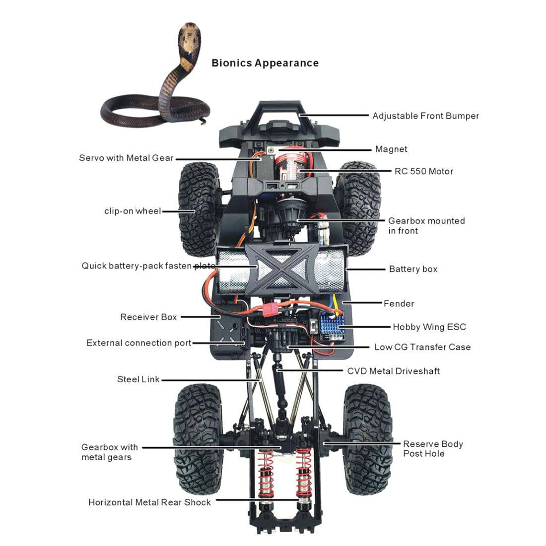 RGT EX86181 CRUSHER 1/10 Scale 4WD 2.4G Electric RC Off-Road Crawler RTR