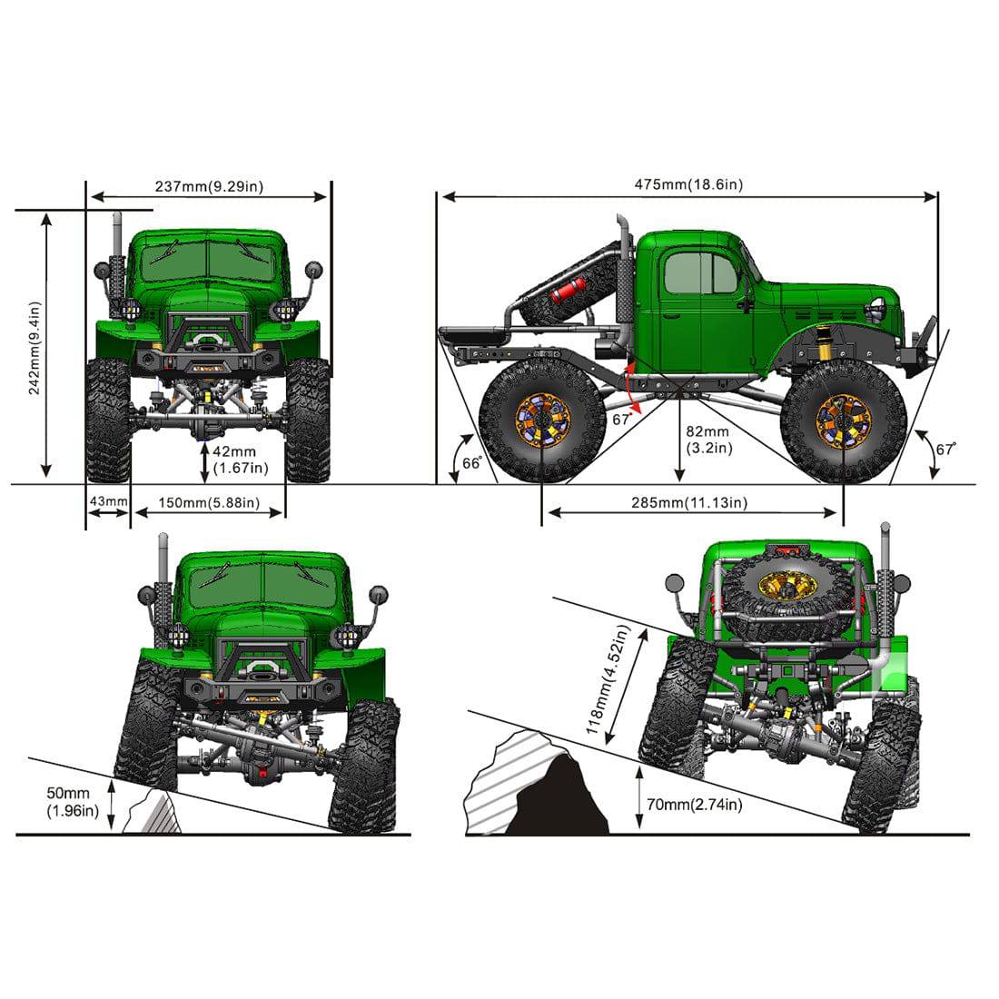 RGT EX86181 CRUSHER 1/10 Scale 4WD 2.4G Electric RC Off-Road Crawler RTR