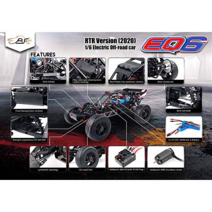 ROFUN EQ6 1/6 Scale 2WD High Speed Off-Road Buggy RTR 90km/h HobbyWing Brushless RC Car