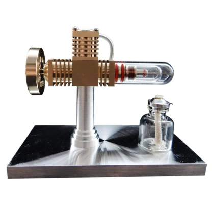 Ringbom Free Piston Stirling Engine Model Quartz Glass Brass Science Gift