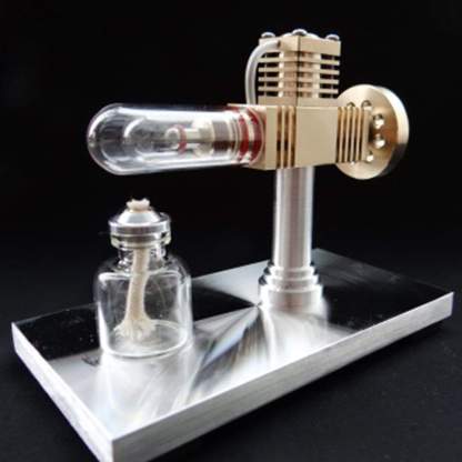 Ringbom Free Piston Stirling Engine Model Quartz Glass Brass Science Gift