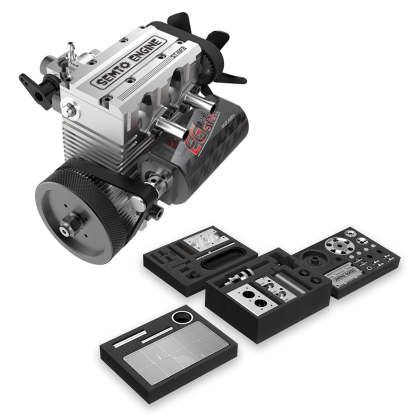 SEMTO ST-NF2 DIY 2-Cylinder 4-Stroke Nitro Engine Model Kit – Working Desktop Internal Combustion Engine-helloworld7