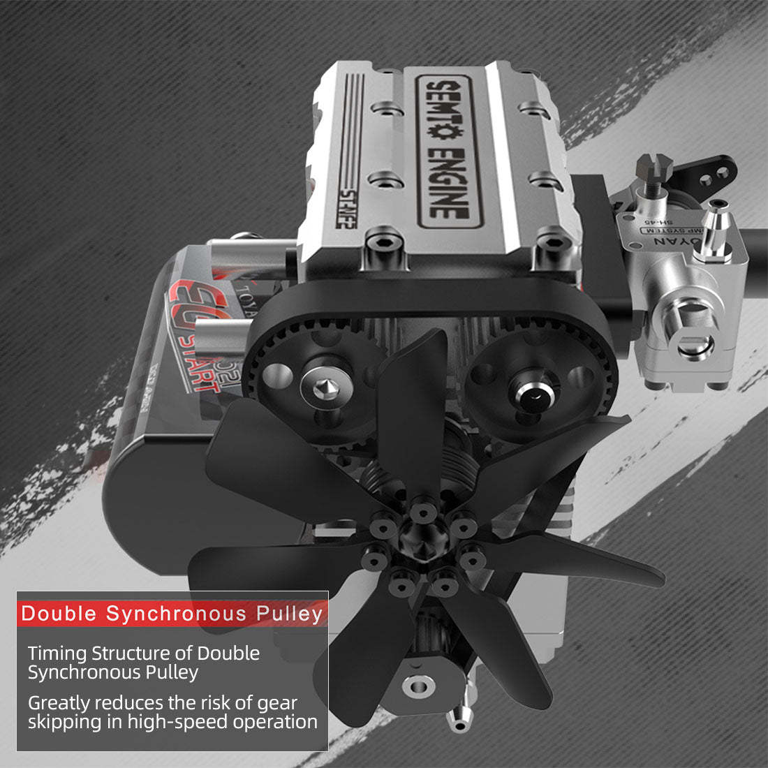 SEMTO ST-NF2 DIY 2-Cylinder 4-Stroke Nitro Engine Model Kit – Working Desktop Internal Combustion Engine-helloworld7
