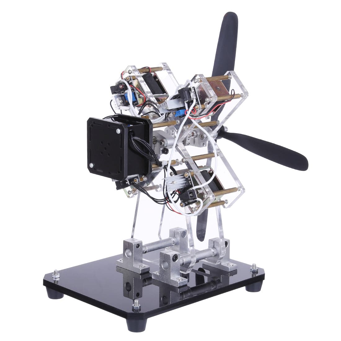 STARK-79 4-Cylinder Hall Sensor Magnetic Engine Model | Airplane Shape Electromagnetic Motor STEM Gift-helloworld7