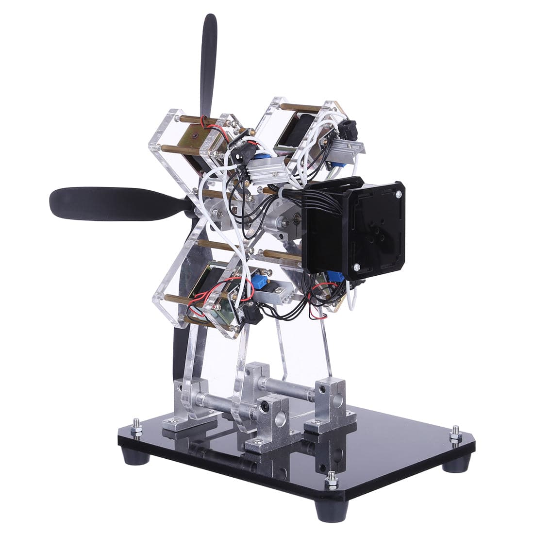 STARK-79 4-Cylinder Hall Sensor Magnetic Engine Model | Airplane Shape Electromagnetic Motor STEM Gift-helloworld7