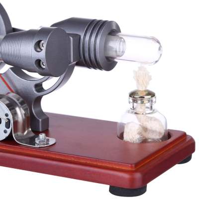 Single Cylinder Stirling Engine Generator Model with Dollar Flywheel & LED Lights Physics Toy-helloworld7