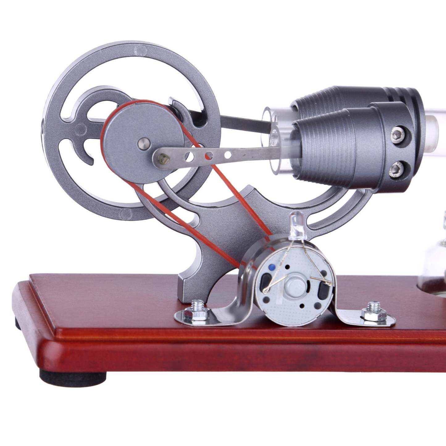 Single Cylinder Stirling Engine Generator Model with Dollar Flywheel & LED Lights Physics Toy-helloworld7