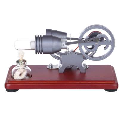 Single Cylinder Stirling Engine Generator Model with Dollar Flywheel & LED Lights Physics Toy-helloworld7