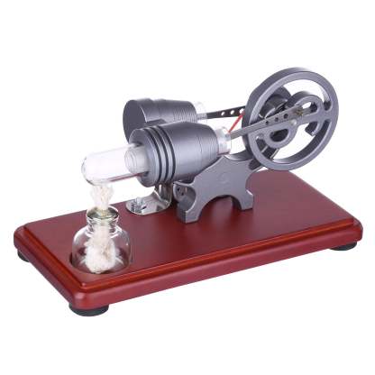 Single Cylinder Stirling Engine Generator Model with Dollar Flywheel & LED Lights Physics Toy-helloworld7