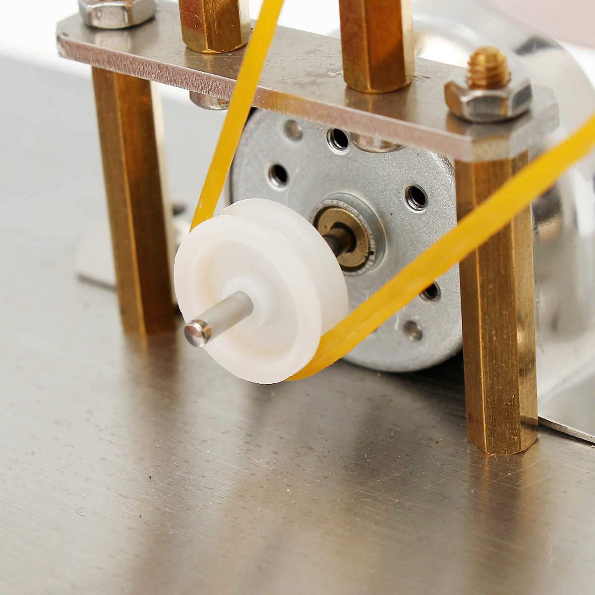 Single Cylinder Stirling Engine Model Stainless Steel Base Physics Science Experiment Gift