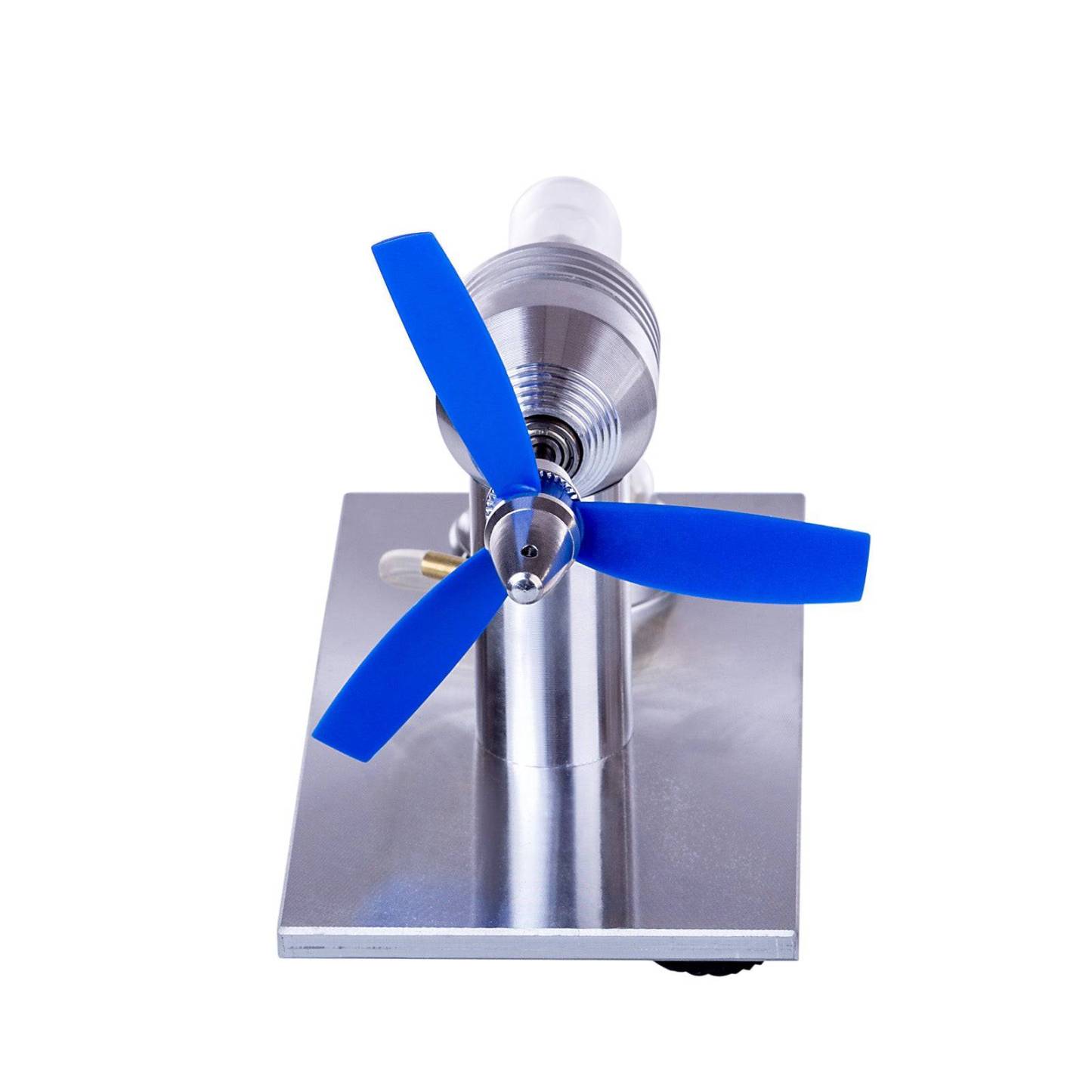 Single Cylinder Stirling Engine Model with Propeller Fan Metal Heat Power Physics Toy