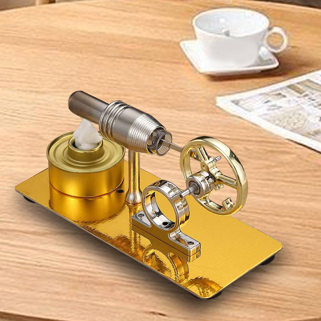 Single Cylinder Stirling Engine Motor Metal Heat Power Physics Experiment Model