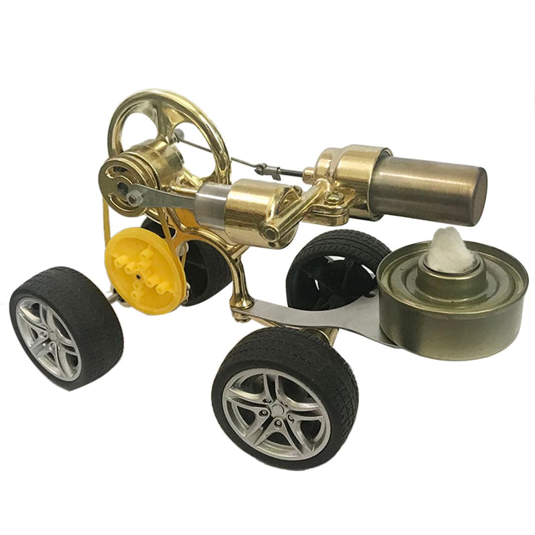 Single Cylinder Stirling Engine Powered Car Model Heat Engine Science Gift-helloworld7