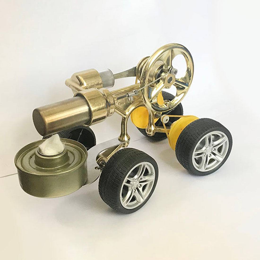 Single Cylinder Stirling Engine Powered Car Model Heat Engine Science Gift-helloworld7