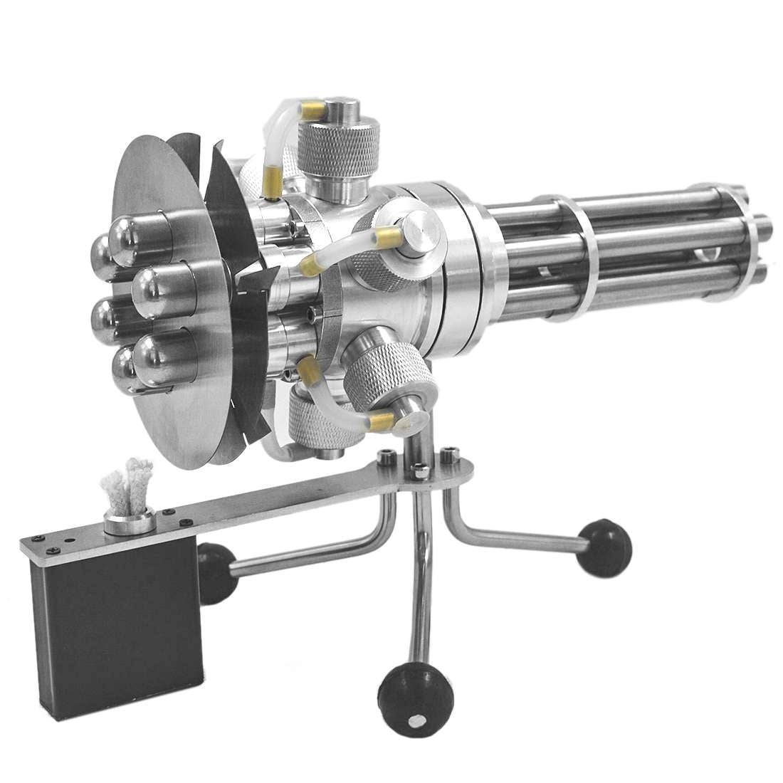 Six Cylinder Gatling Rotating Stirling Engine Model Metal Hot Air Motor Gift