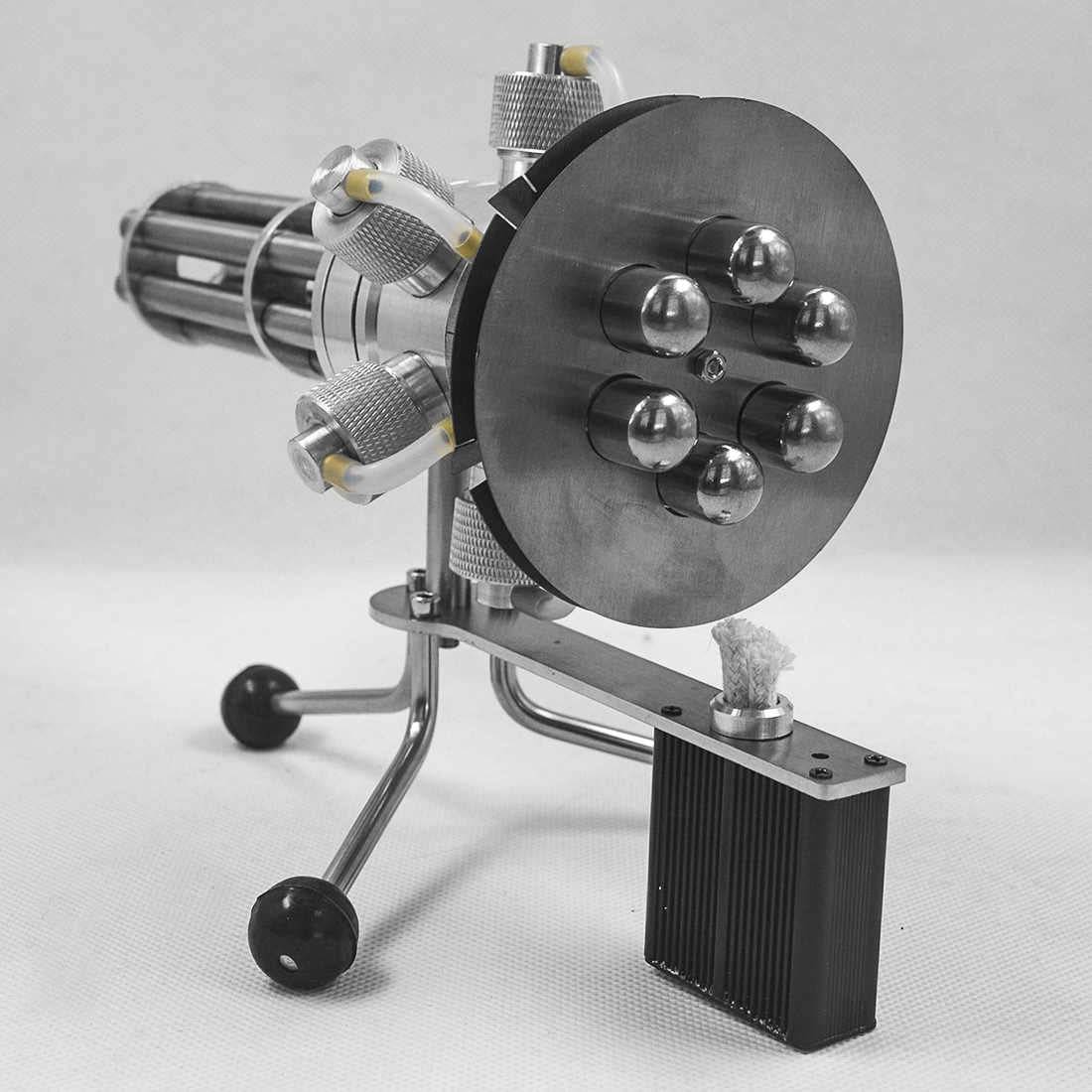 Six Cylinder Gatling Rotating Stirling Engine Model Metal Hot Air Motor Gift